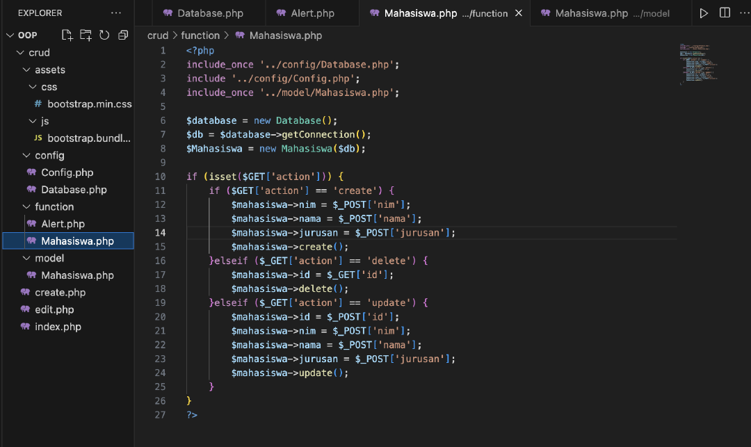 Controller fungsi Mahasiswa